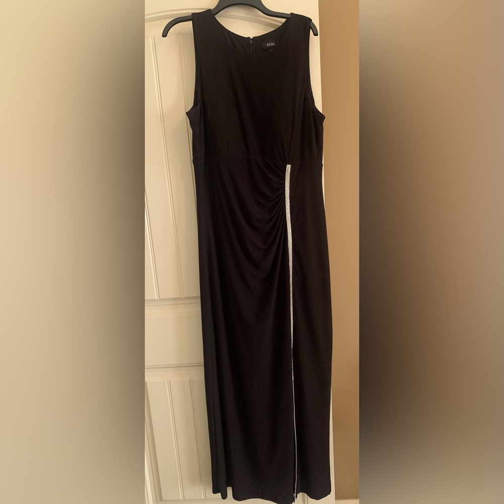 Long black formal embellished gown